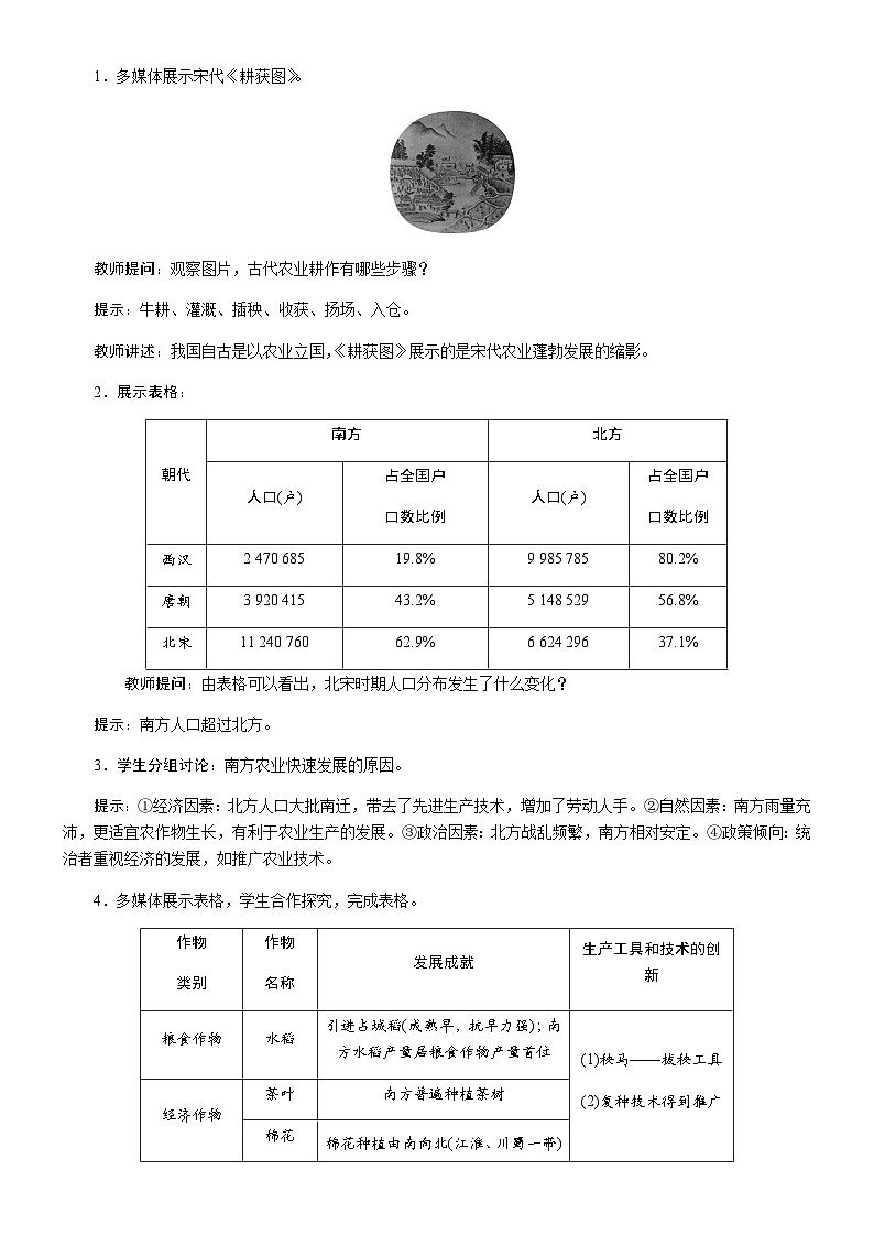 历史七年级下册（9）宋代经济的发展-教案+教学设计02