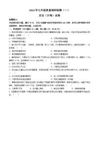 2024年安徽省合肥市蜀山区九年级质量调研检测一历史试卷