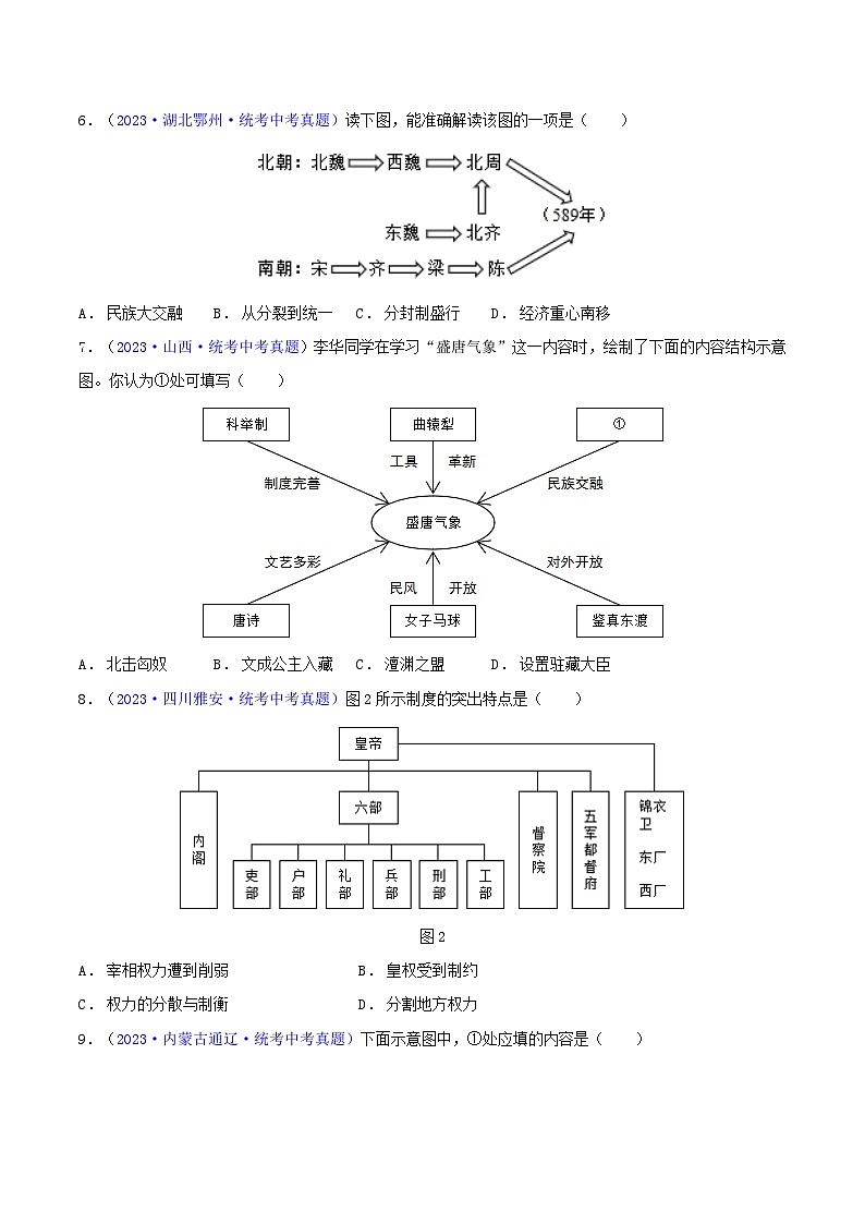专题04  知识结构类选择题（含答题技巧，题型专练60题）（原卷版） 第3页