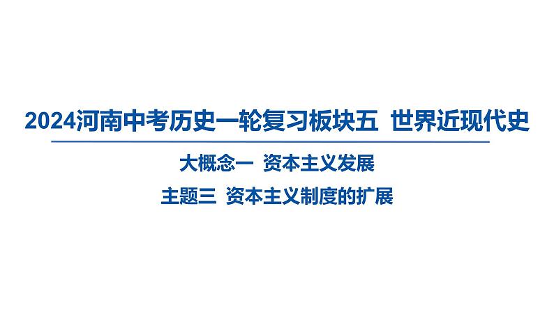 2024河南中考历史一轮复习板块五 世界近现代史主题三 资本主义制度的扩展课件第1页