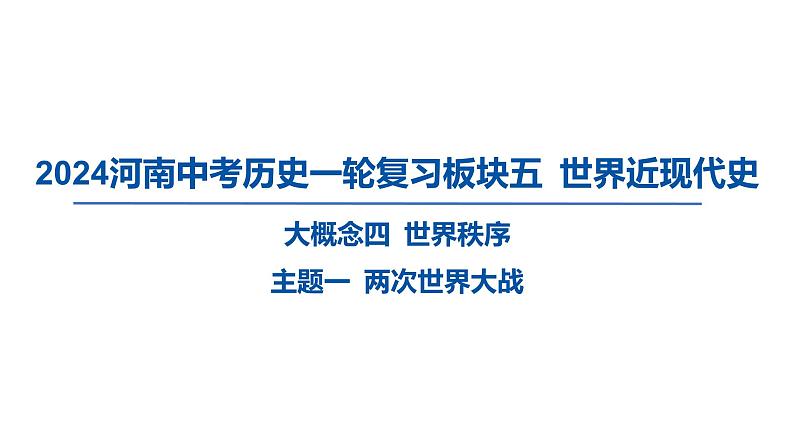 2024河南中考历史一轮复习板块五 世界近现代史主题一 两次世界大战课件第1页