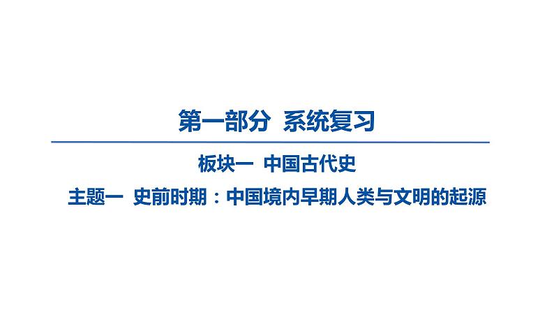 2024河南中考历史一轮复习板块一 中国古代史主题一 史前时期_中国境内早期人类与文明的起源课件第1页