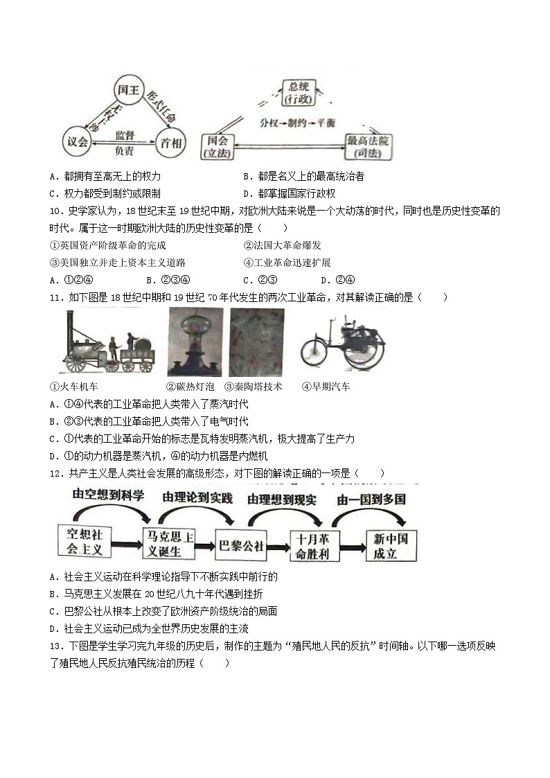 山东省滨州市博兴县2023_2024学年九年级上学期期末质量检测历史试卷第3页