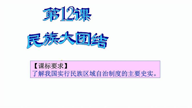 2024年人教版八年级历史下册  第12课   民族大团结课件第1页