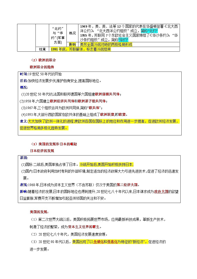 回归教材重难点15  二战后的世界变化、走向和平发展的世界-中考历史三轮冲刺过关第2页