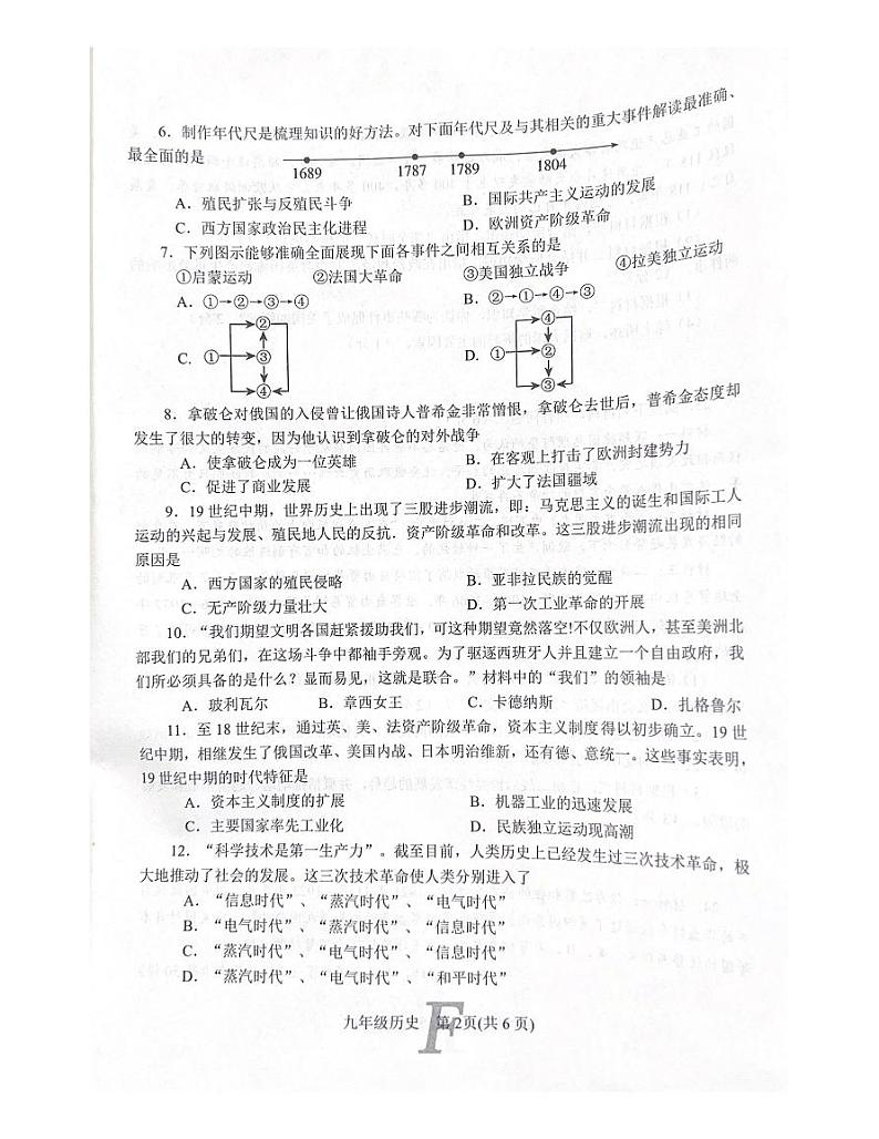河南省南阳市方城县2023-2024学年九年级上学期期末历史试题第2页