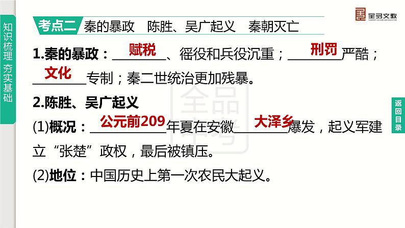 中考历史总复习一轮复习课件：主题03　秦汉时期：统一多民族国家的建立和巩固（含答案）第8页