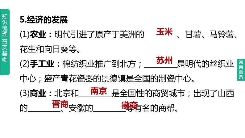 中考历史总复习一轮复习课件：主题07　明清时期：统一多民族国家的巩固与发展（含答案）06