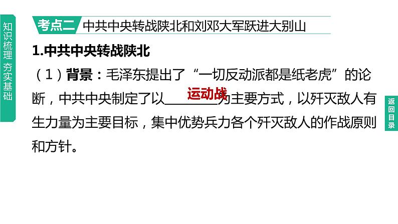 中考历史总复习一轮复习课件：主题14　人民解放战争（含答案）05