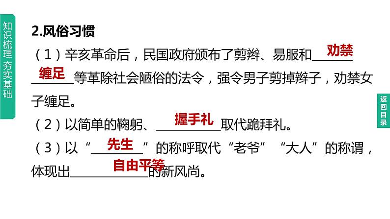 中考历史总复习一轮复习课件：主题15　近代经济、社会生活与教育文化事业的发展（含答案）07