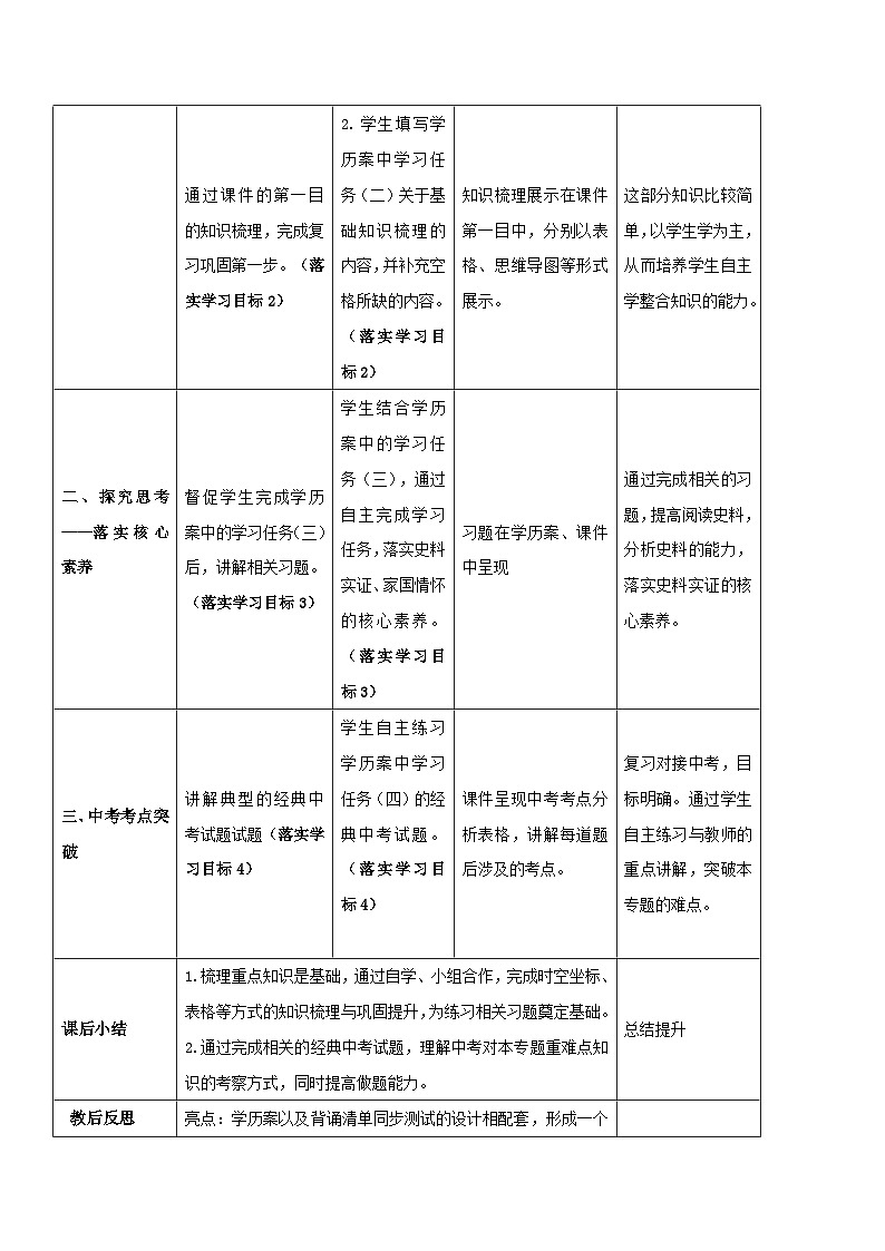 中考历史一轮考点复习近代经济、社会生活与教育文化事业的发展（教学设计）03