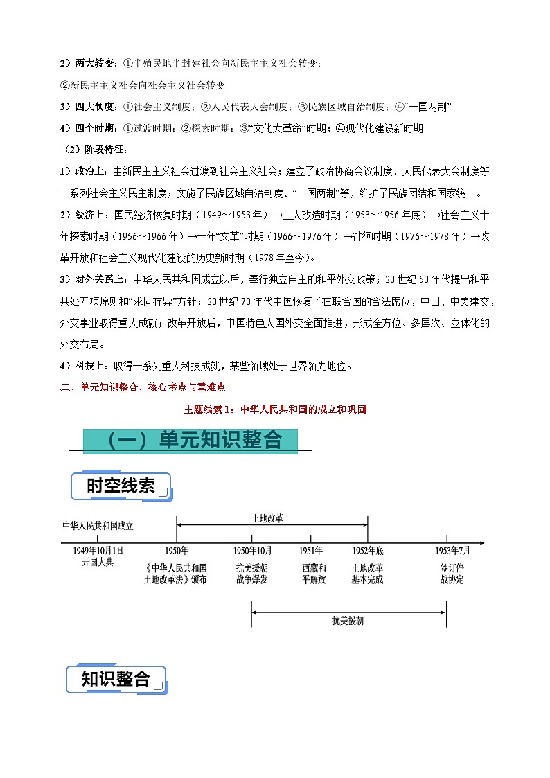 八年级下册-备战2024年中考历史总复习核心考点与重难点练习（统部编版）第2页