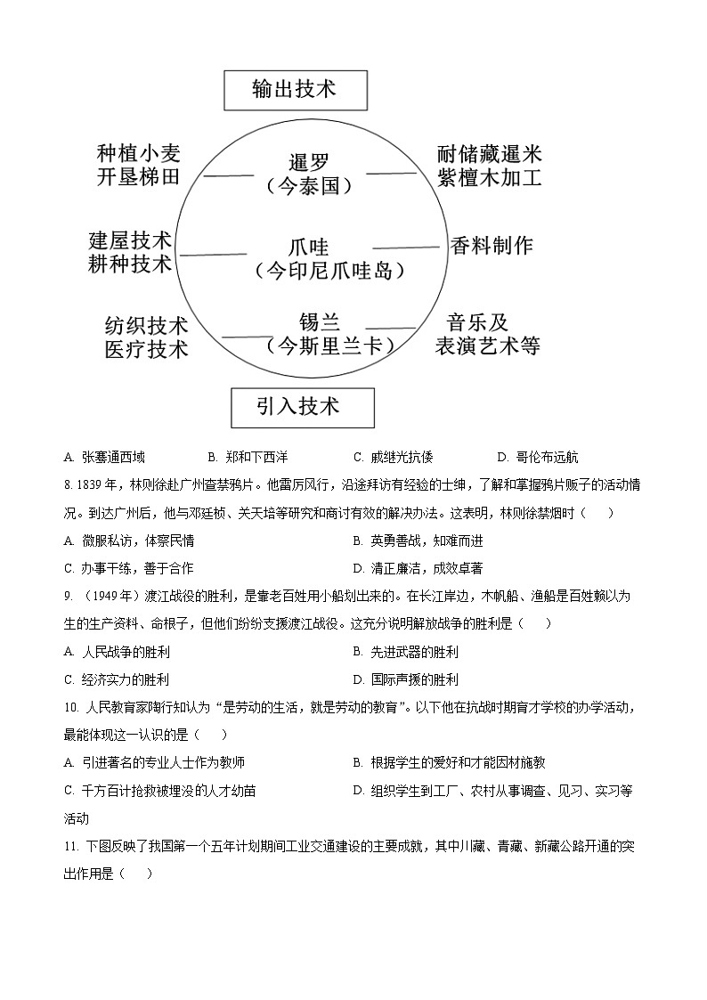 河南省南阳市淅川县第一教育集团2023-2024学年九年级3月下学期月考历史试题（原卷版+解析版）03