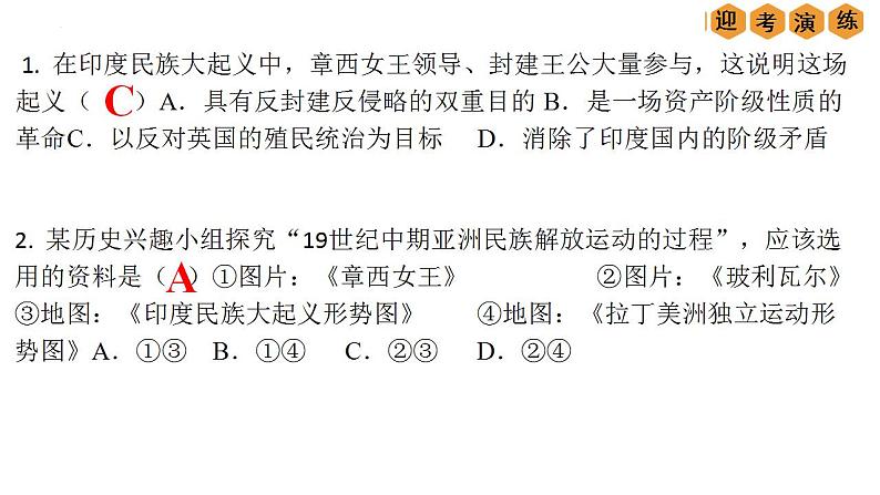 中考历史一轮复习经典备课课件 殖民地人民的反抗斗争与资本主义制度的扩展（含答案）第5页