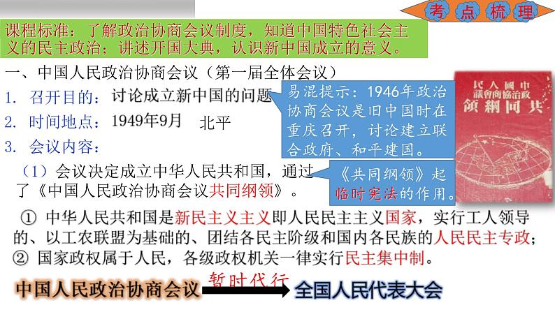 中考历史一轮复习经典备课课件 中华人民共和国的成立和巩固（含答案）第3页