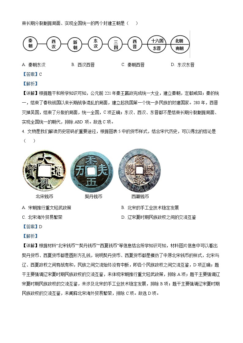 2024年辽宁省鞍山市岫岩满族自治县中考模拟历史试题（原卷版+解析版）02