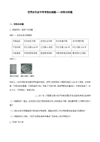 世界古代史中考考前必刷题——材料分析题   初中历史中考考前必刷题（精练 详细解答）2024届初中中考历史二轮复习