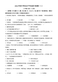 2024年湖南省益阳市初中学业水平考试复习检测（三）历史试题（原卷版+解析版）