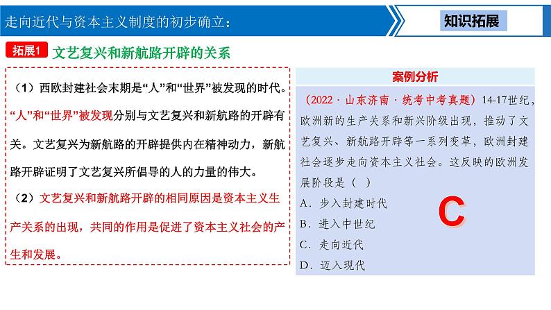 中考历史一轮复习考点梳理突破结构化课件第18讲 走向近代与资本主义制度的初步确立（含答案）第7页