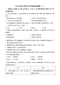 2024年湖南省益阳市初中学业水平考试复习检测（一）历史试题（原卷版+解析版）