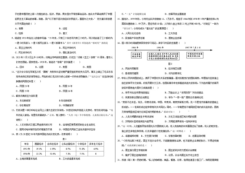 历史（山东济南卷）（考试版A3）第2页