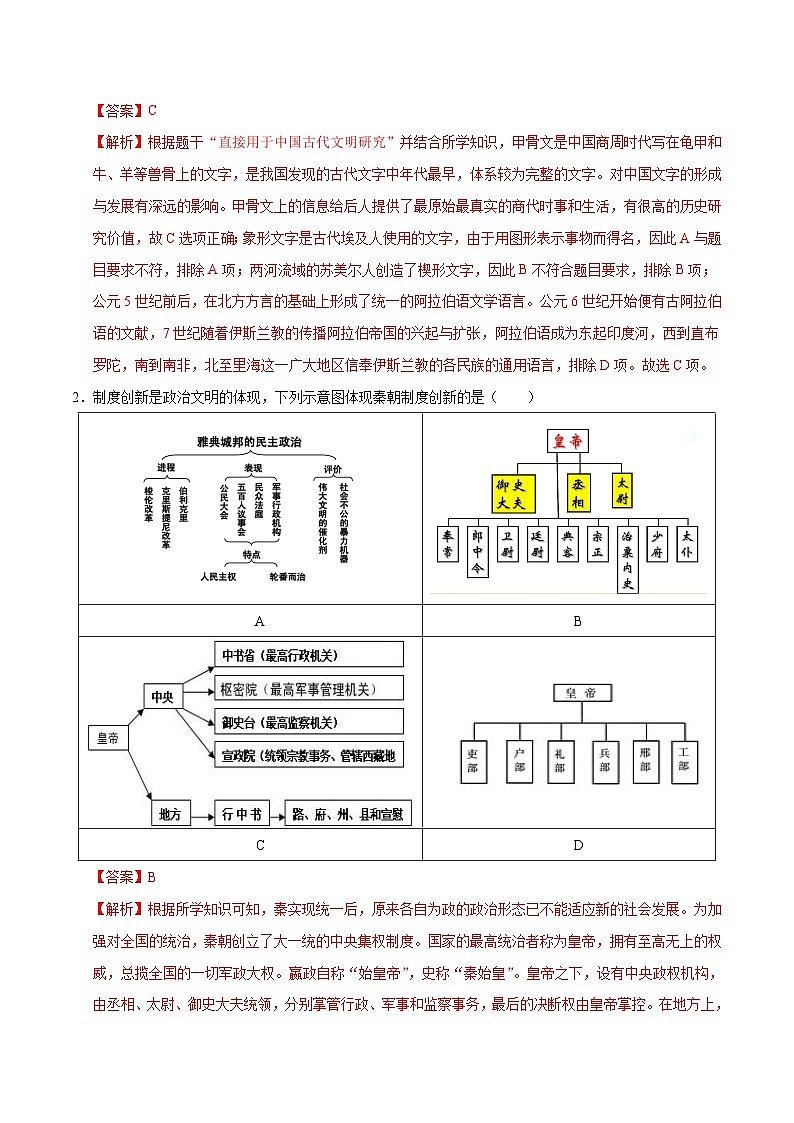 中考历史（山西卷）- 2024年中考第一次模拟考试02