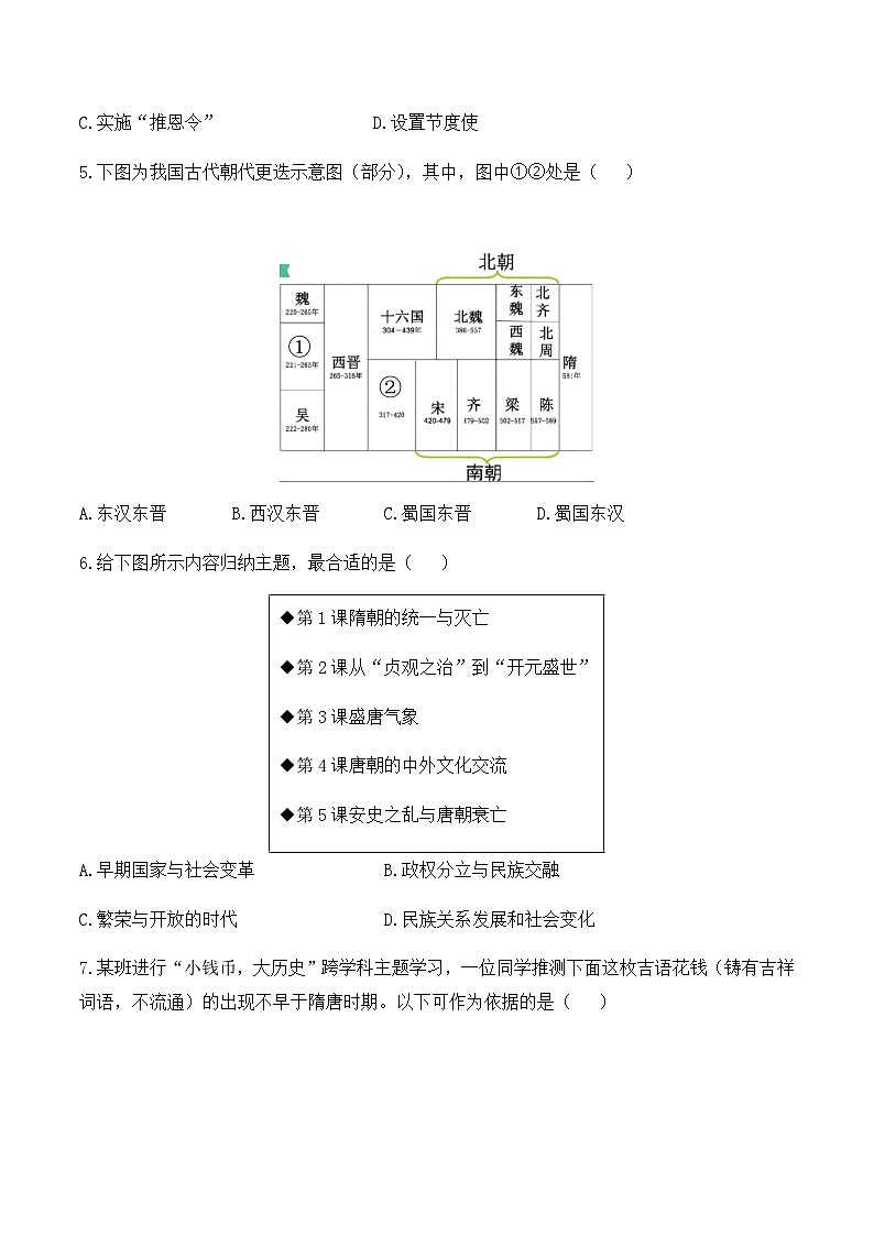 2024届中考历史模拟预热卷 【吉林专用】02
