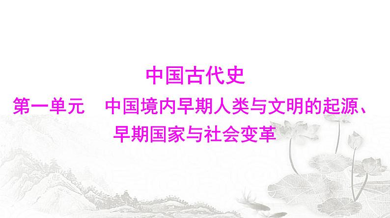 中考历史总复习中国古代史第一单元中国境内早期人类与文明的起源、早期国家与社会变革课件01