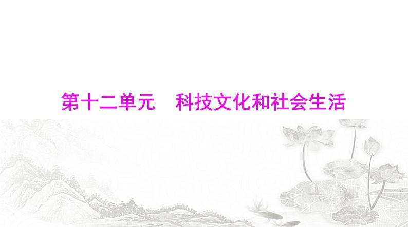 中考历史总复习中国现代史第十二单元科技文化和社会生活课件第1页