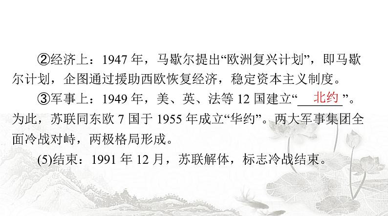 中考历史总复习世界现代史第十九单元冷战和美苏对峙的世界课件第6页