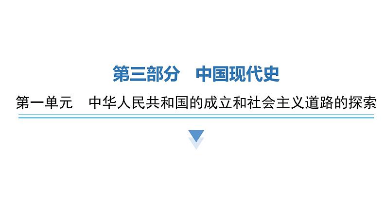 中考历史复习中国现代史第一单元中华人民共和国的成立和社会主义道路的探索课件第1页