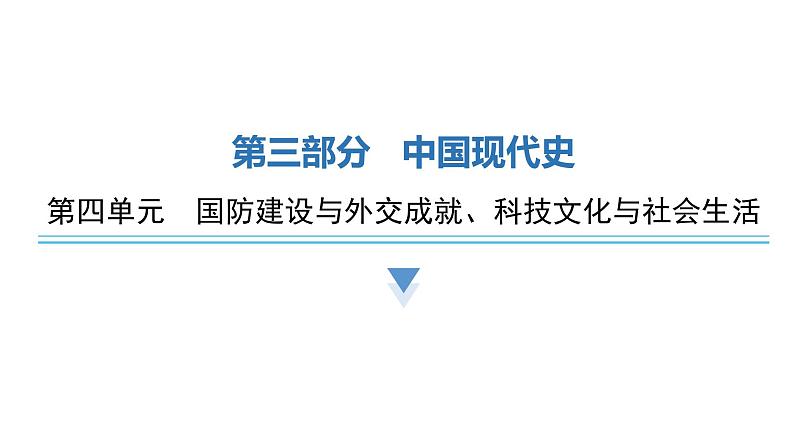 中考历史复习中国现代史第四单元国防建设与外交成就、科技文化与社会生活课件第1页