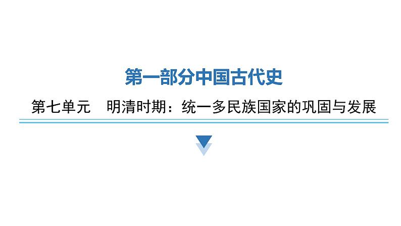 中考历史复习教材基础第七单元明清时期：统一多民族国家的巩固与发展课件01