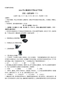 云南省昭通市巧家县2023-2024学年九年级下学期4月月考历史试题