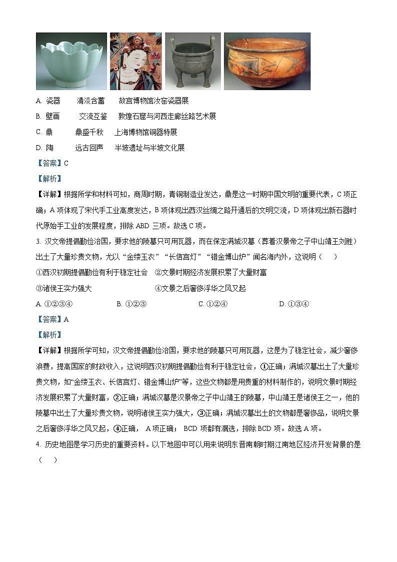 2024年山东省滨州市惠民县中考一模历史试题（原卷版+解析版）02