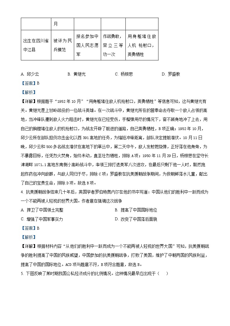 江苏省宿迁市泗阳县2023-2024学年八年级下学期期中历史试题（解析版）第2页