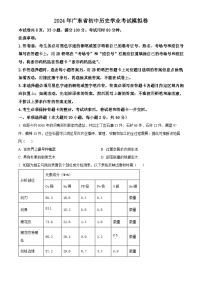 2024年广东省惠州市惠东县中考一模历史试题（原卷版+解析版）