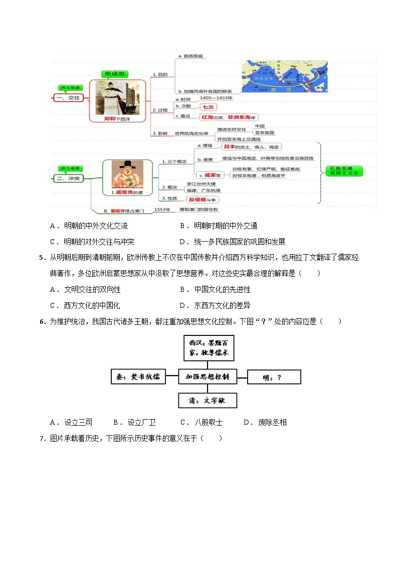 2024年九年级中考历史二轮复习专题07  明清时期：统一多民族国家的巩固与发展（解析版）02