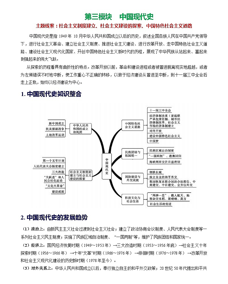 中华人民共和国的成立和巩固-2024届初中中考历史复习（统编版）第1页