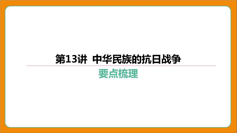 2024年中考历史二轮复习----第13讲 中华民族的抗日战争 课件第4页