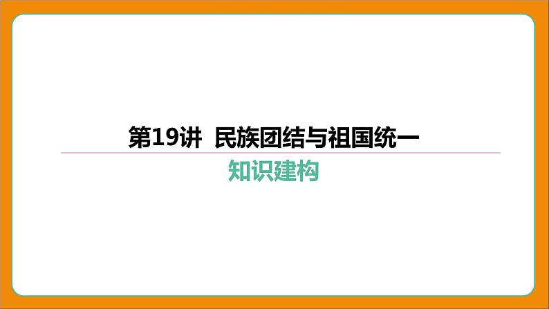 2024年中考历史二轮复习----第19讲 民族团结与祖国统一 课件第1页