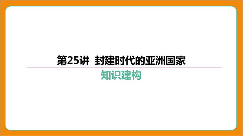 2024年中考历史二轮复习----第25讲 封建时代的亚洲国家 课件第1页