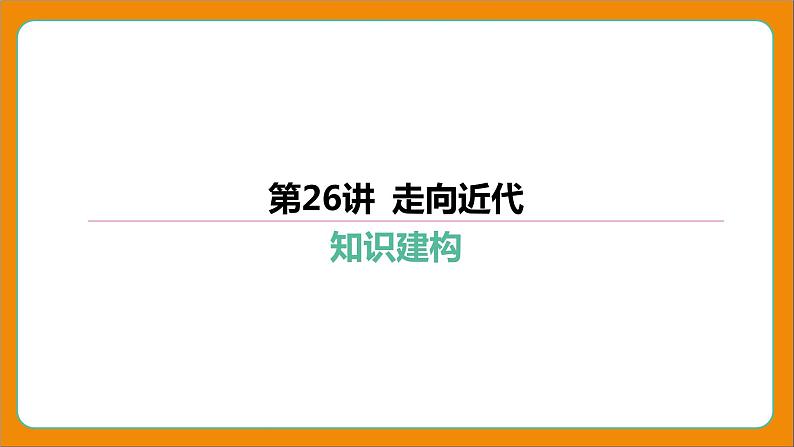 2024年中考历史二轮复习----第26讲 走向近代 课件01