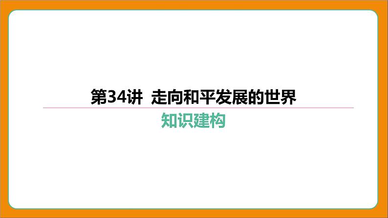 2024年中考历史二轮复习----第34讲 走向和平发展的世界课件第1页