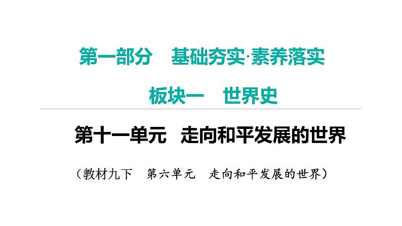 2024年中考历史一轮复习课件：世界现代史4---走向和平发展的世界第1页