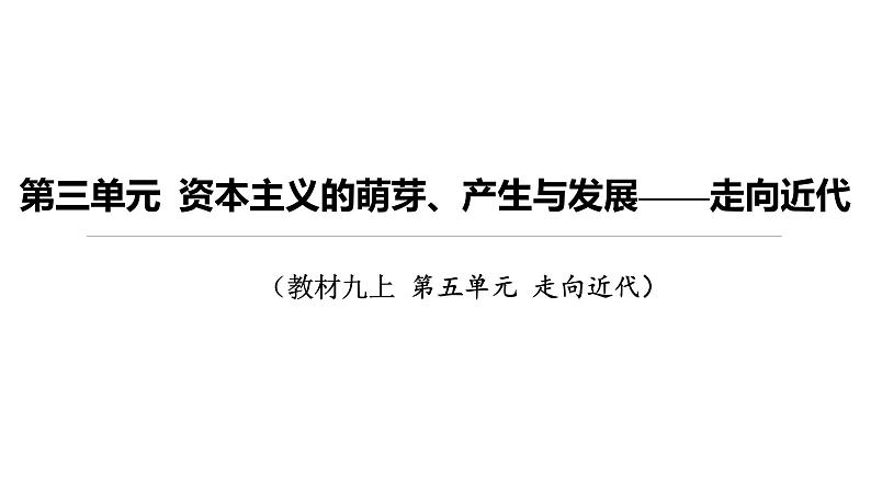 2024年中考历史一轮复习课件：世界近代史1 资本主义的萌芽、产生与发展——走向近代01