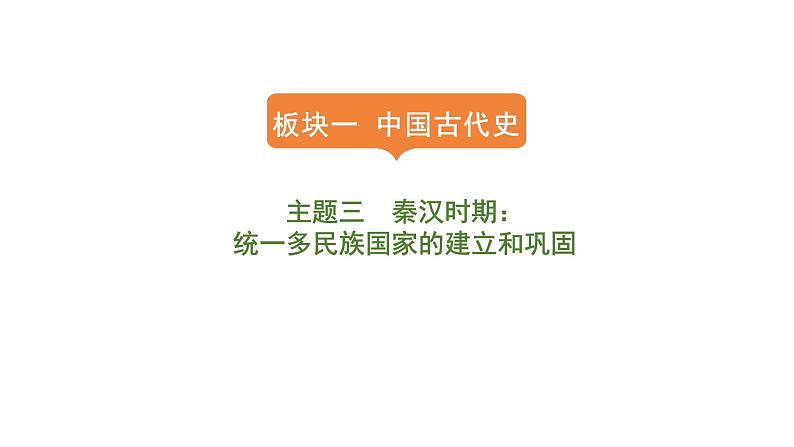 2024年中考历史一轮复习课件：中国古代史3秦汉时期---统一多民族国家的建立和巩固第1页