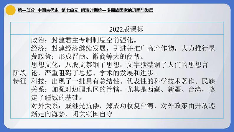 2024年中考历史一轮复习课件：中国古代史7 明清时期统一多民族国家的巩固与发展第7页