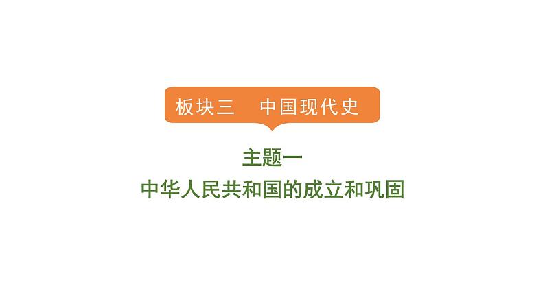 2024年中考历史一轮复习课件：中国现代史1中华人民共和国的成立与巩固第1页