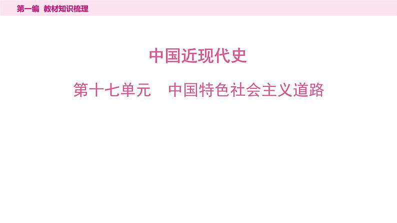 2024年中考历史一轮复习课件：中国现代史3中国特色社会主义道路第1页